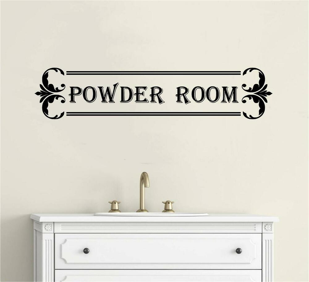 Bathroom Wall Stickers
 Powder Room Bathroom Decor Vinyl Decal Wall Sticker Words