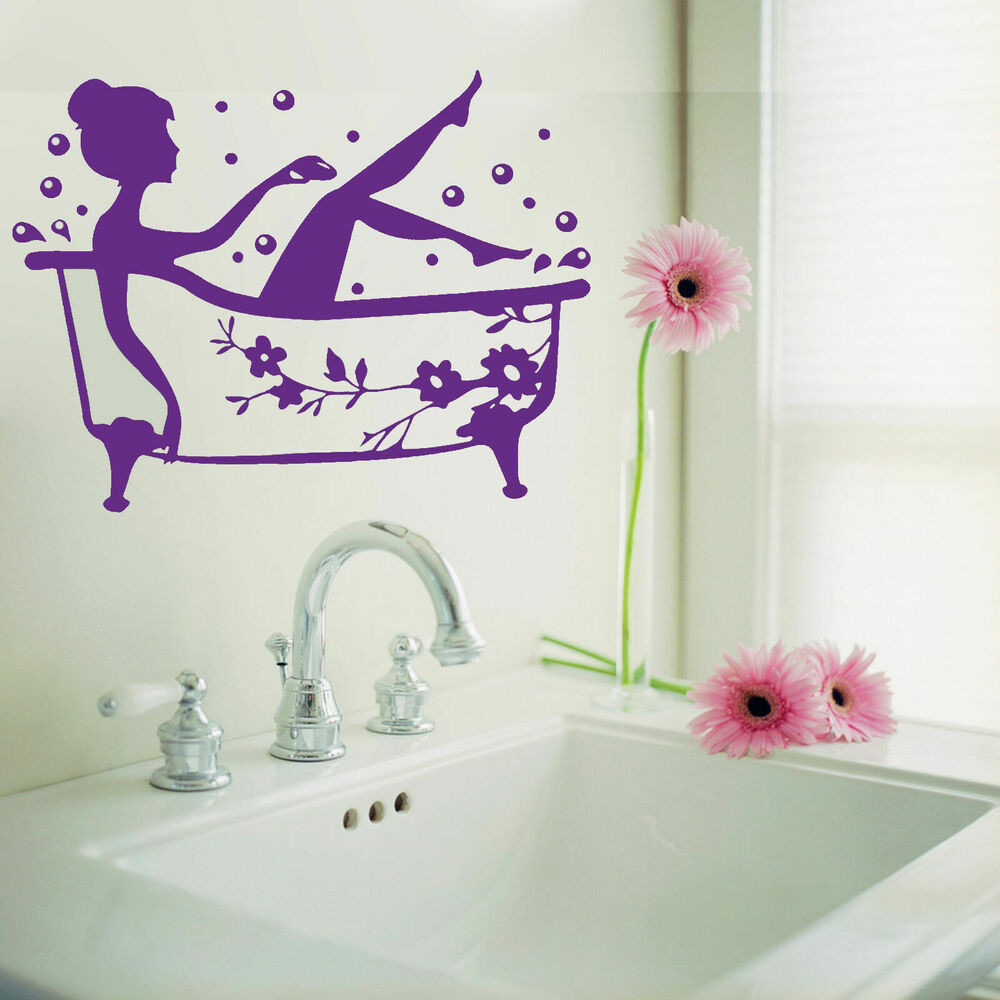 Bathroom Wall Stickers
 Bathroom Art Decal Bath Time Removable Vinyl Wall Sticker