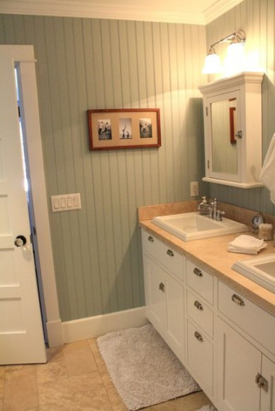 Bathroom With Beadboard Walls
 house tour master bath — The Pleated Poppy