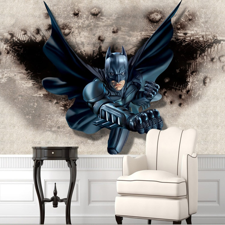 Batman Bedroom Wallpaper
 3D Batman Wall Mural Custom wallpaper Super