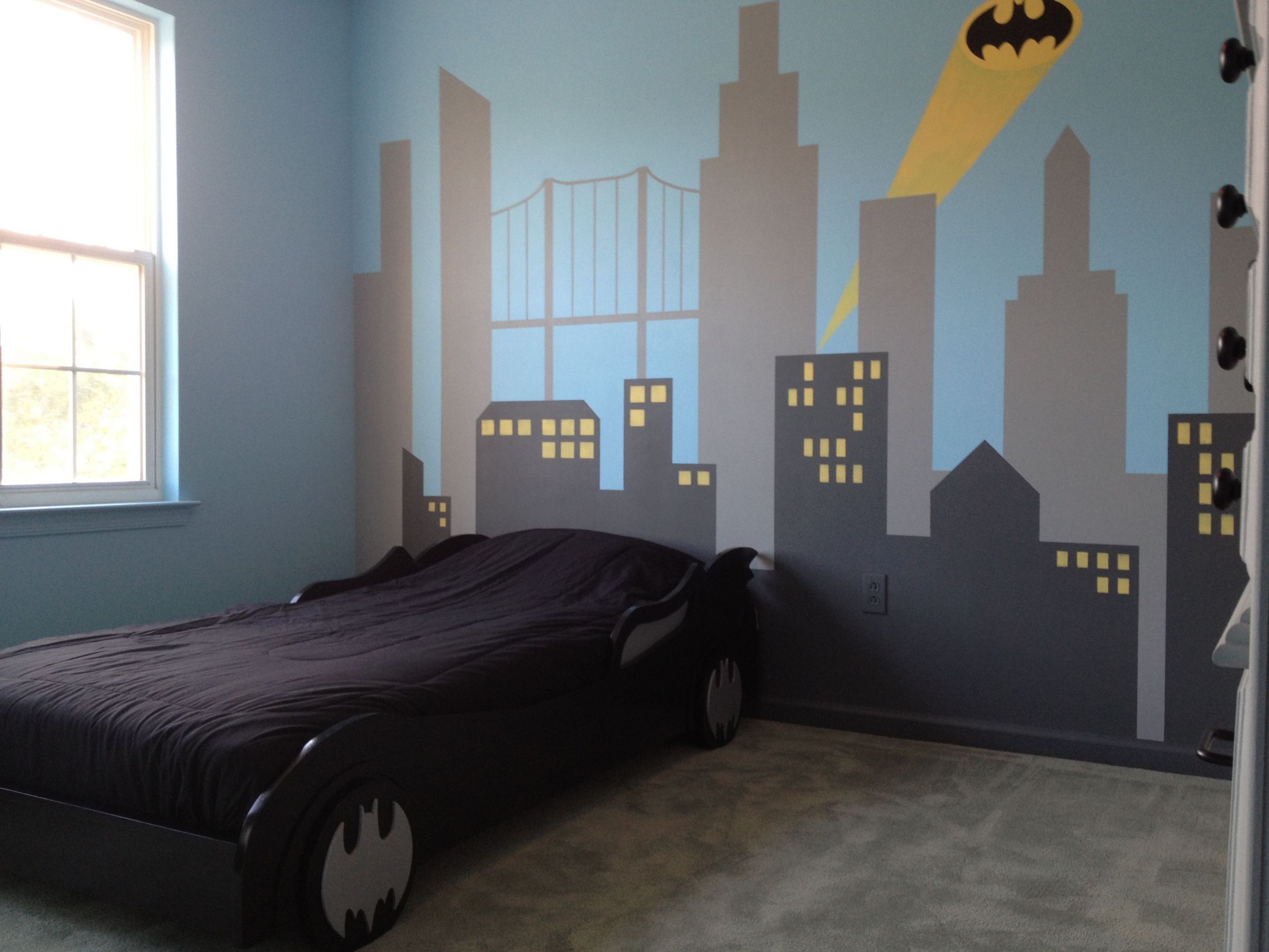 Batman Bedroom Wallpaper
 My son s new Batman bedroom He loves it in 2019