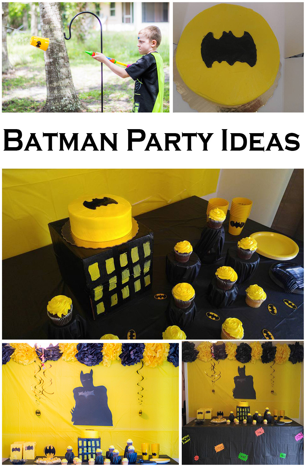Batman Birthday Party Decorations
 Black and Yellow Batman Party Ideas