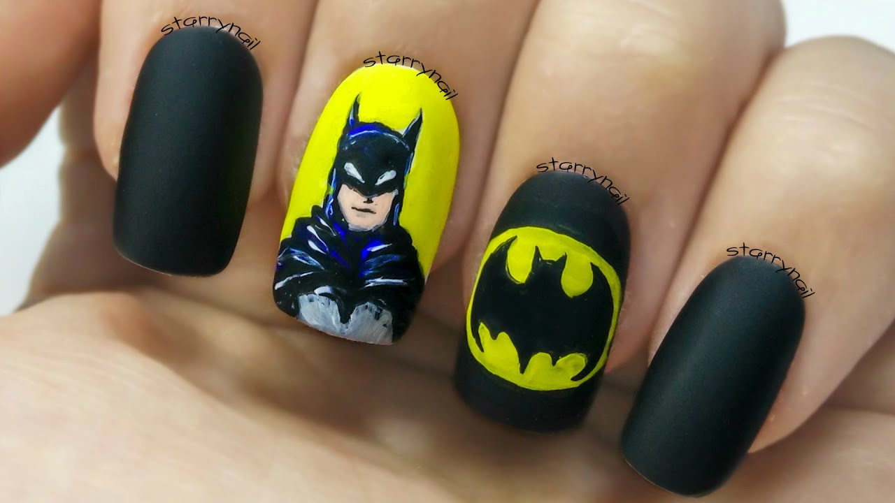 Batman Nail Designs
 Batman [Freehand Nail Art]