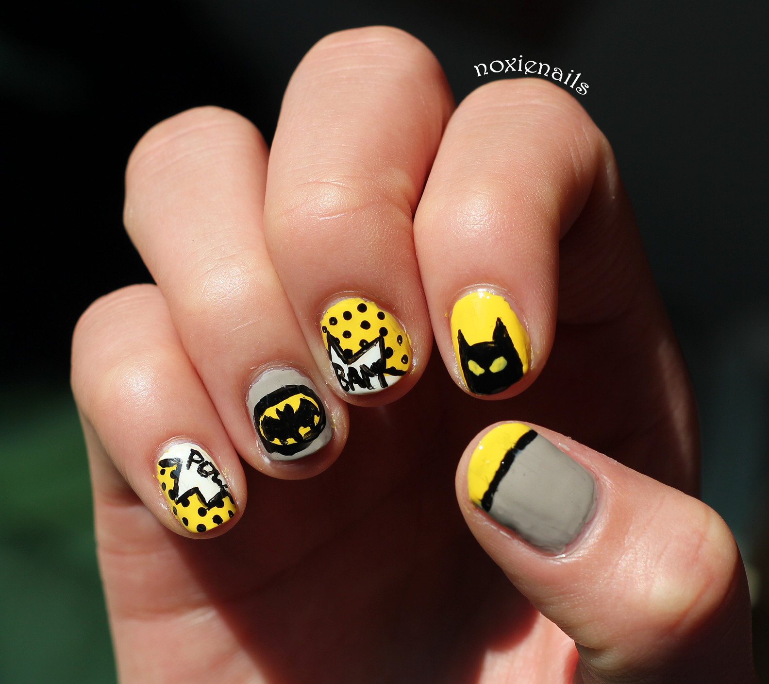 Batman Nail Designs
 nails nails nails Bam POW Batman nails