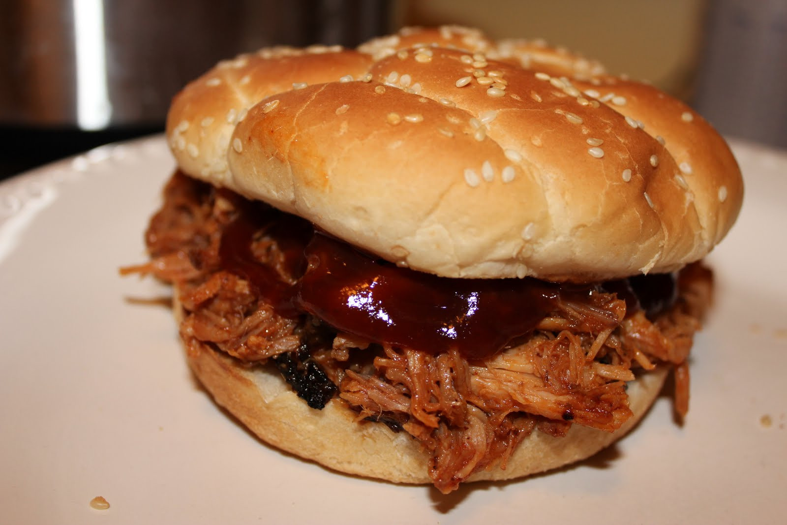 Bbq Pork Sandwiches
 Lu Bird Baby BBQ Pulled Pork Sandwiches from the Crockpot