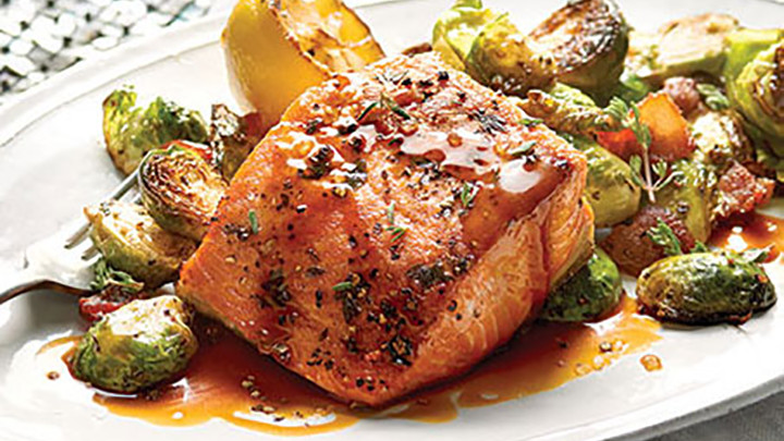 Bbq Sauce Salmon
 GLAZED SALMON WITH TANGY GOLD BBQ SAUCE