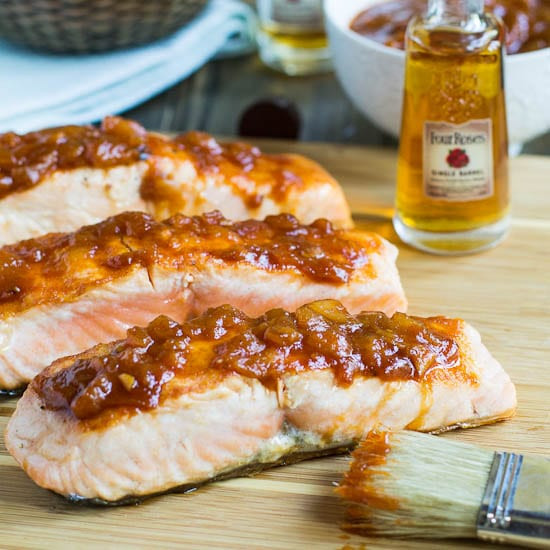 Bbq Sauce Salmon
 Salmon with Bourbon Peach BBQ Sauce Spicy Southern Kitchen