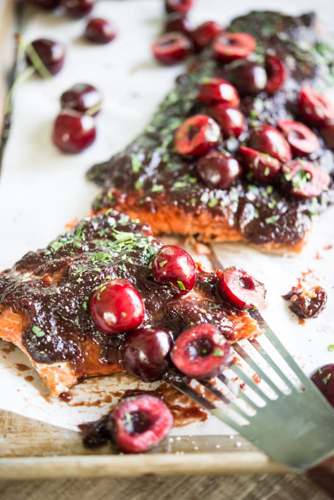 Bbq Sauce Salmon
 Salmon with Sweet Cherry BBQ Sauce Fed Fit