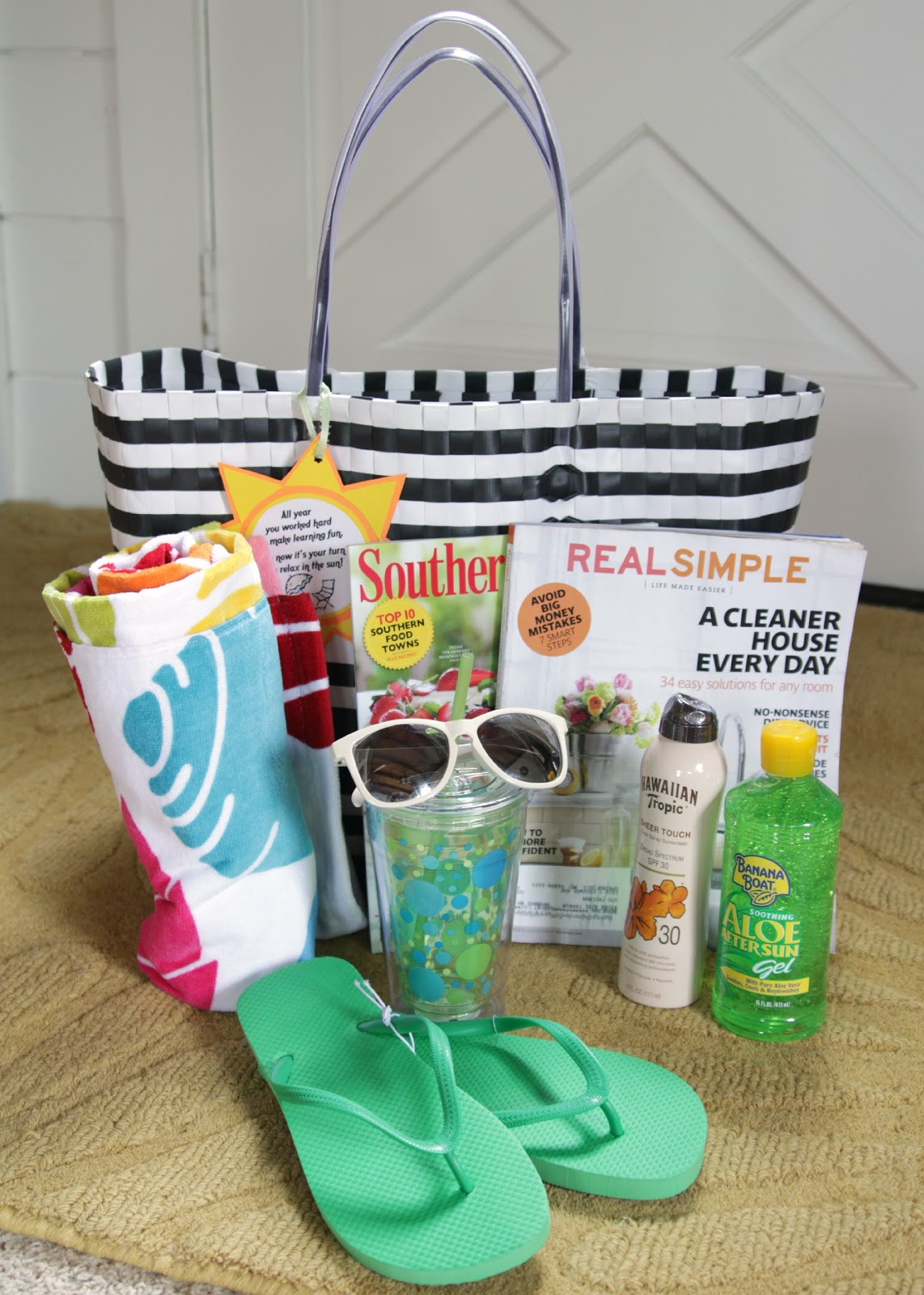 Beach Themed Gift Basket Contains A Beach Bag Cooler Tote | My XXX Hot Girl