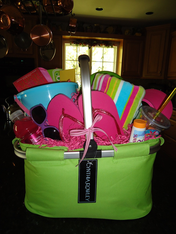 Beach Bag Gift Basket Ideas
 8 best Beach Basket images on Pinterest