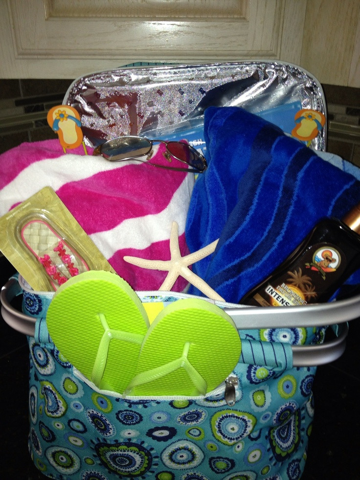 Beach Bag Gift Basket Ideas
 Beach Pool Gift Basket Gift Baskets Pinterest