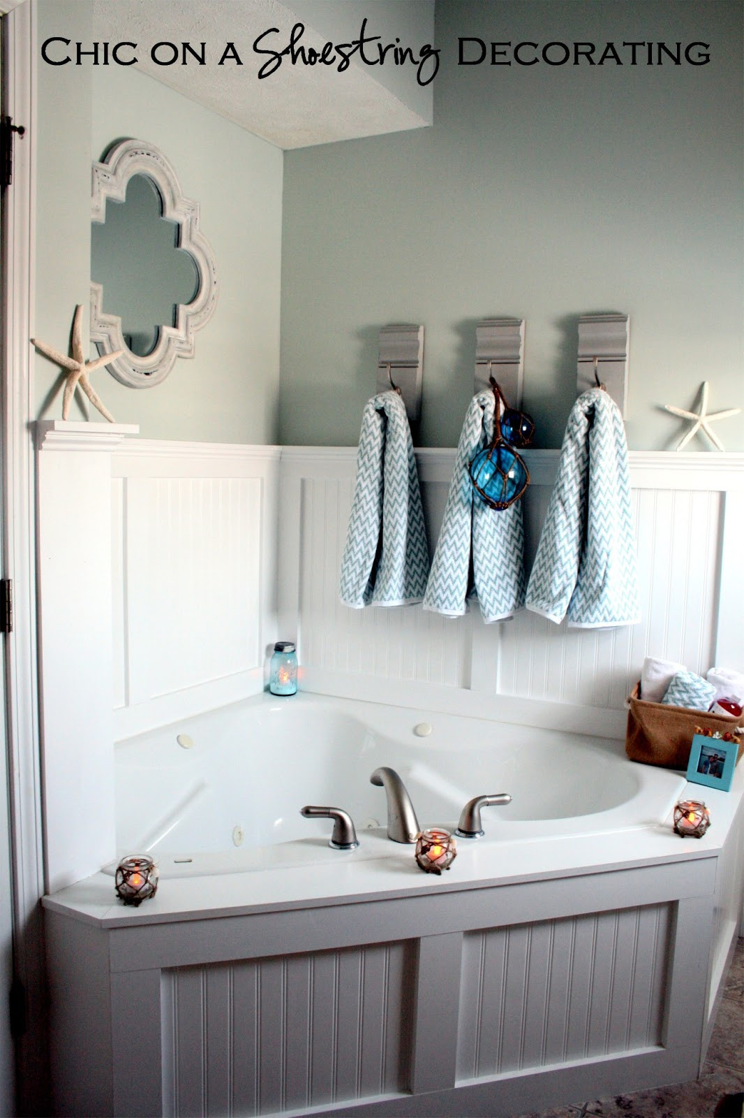 Beach Decorations For Bathroom
 Chic on a Shoestring Decorating Beachy Bathroom Reveal