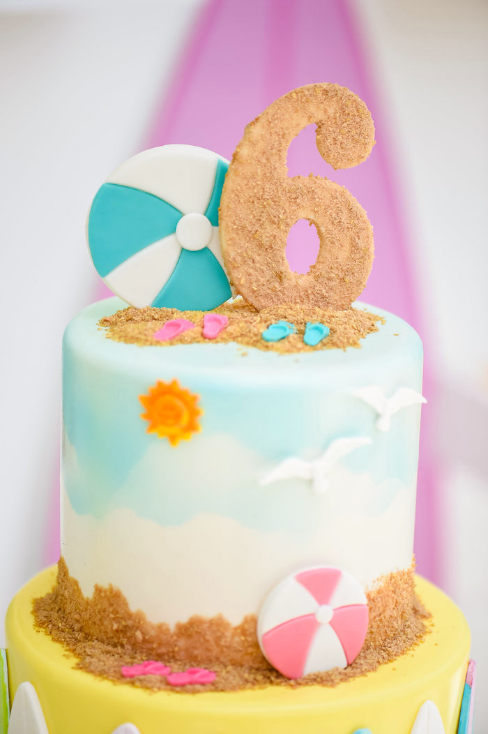 Beach Party Cake Ideas
 Kara s Party Ideas Surf s Up Beach Birthday Party