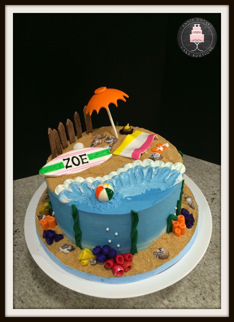 Beach Party Cake Ideas
 Beach Themed Cake CakeCentral