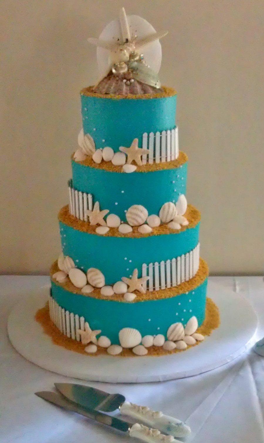 Beach Party Cake Ideas
 Beach Themed Wedding Cake CakeCentral