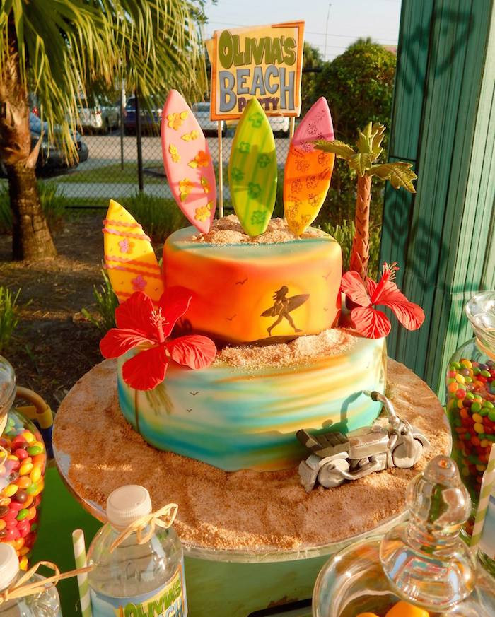 Beach Party Cake Ideas
 Kara s Party Ideas Disney s Teen Beach Movie Themed