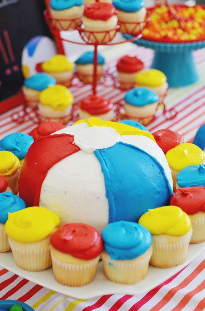 Beach Party Cake Ideas
 Beach ball Birthday Party Ideas 6 of 45