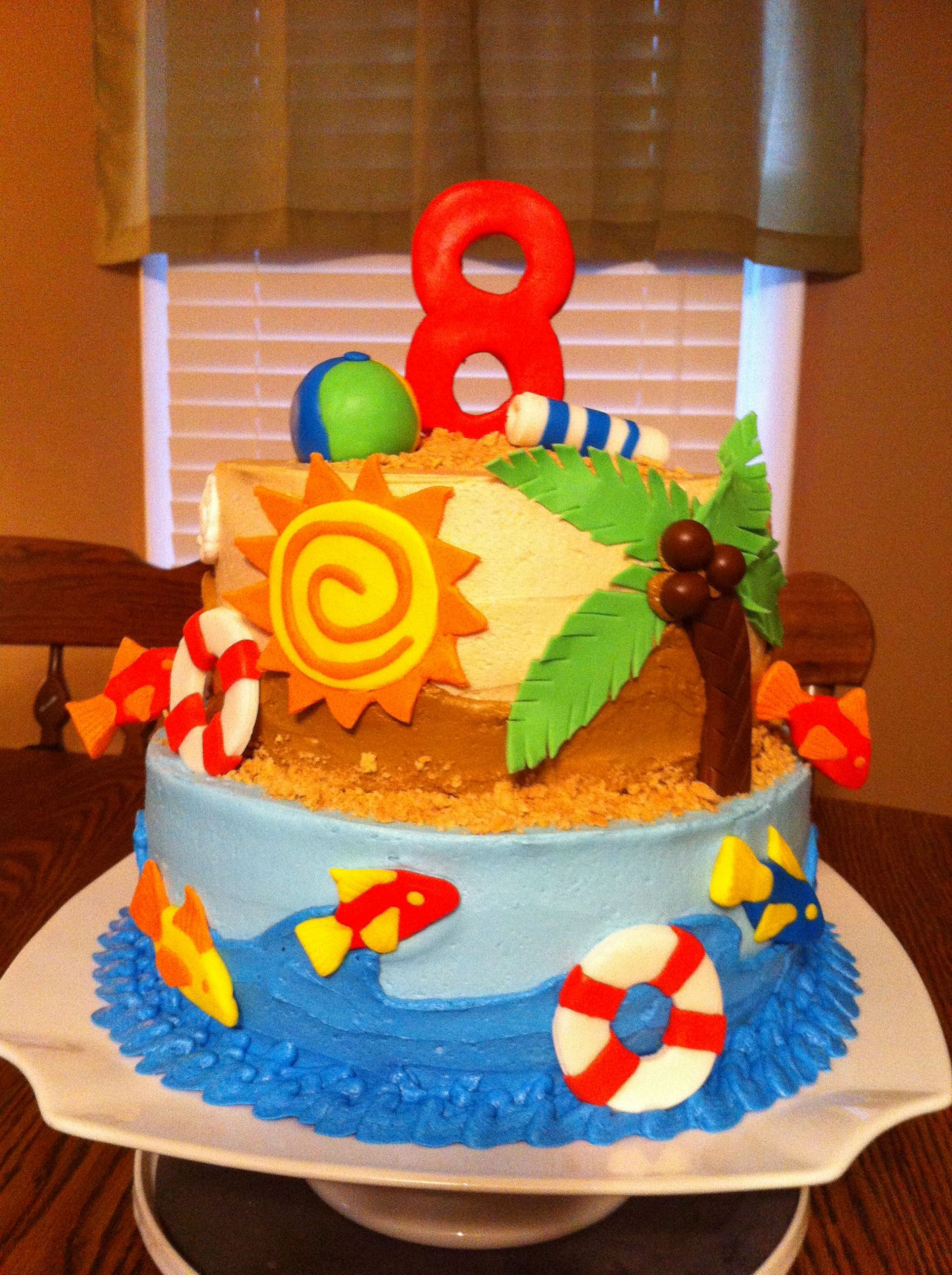 Beach Party Cake Ideas
 Beach themed birthday cake Cakes by Meridyth