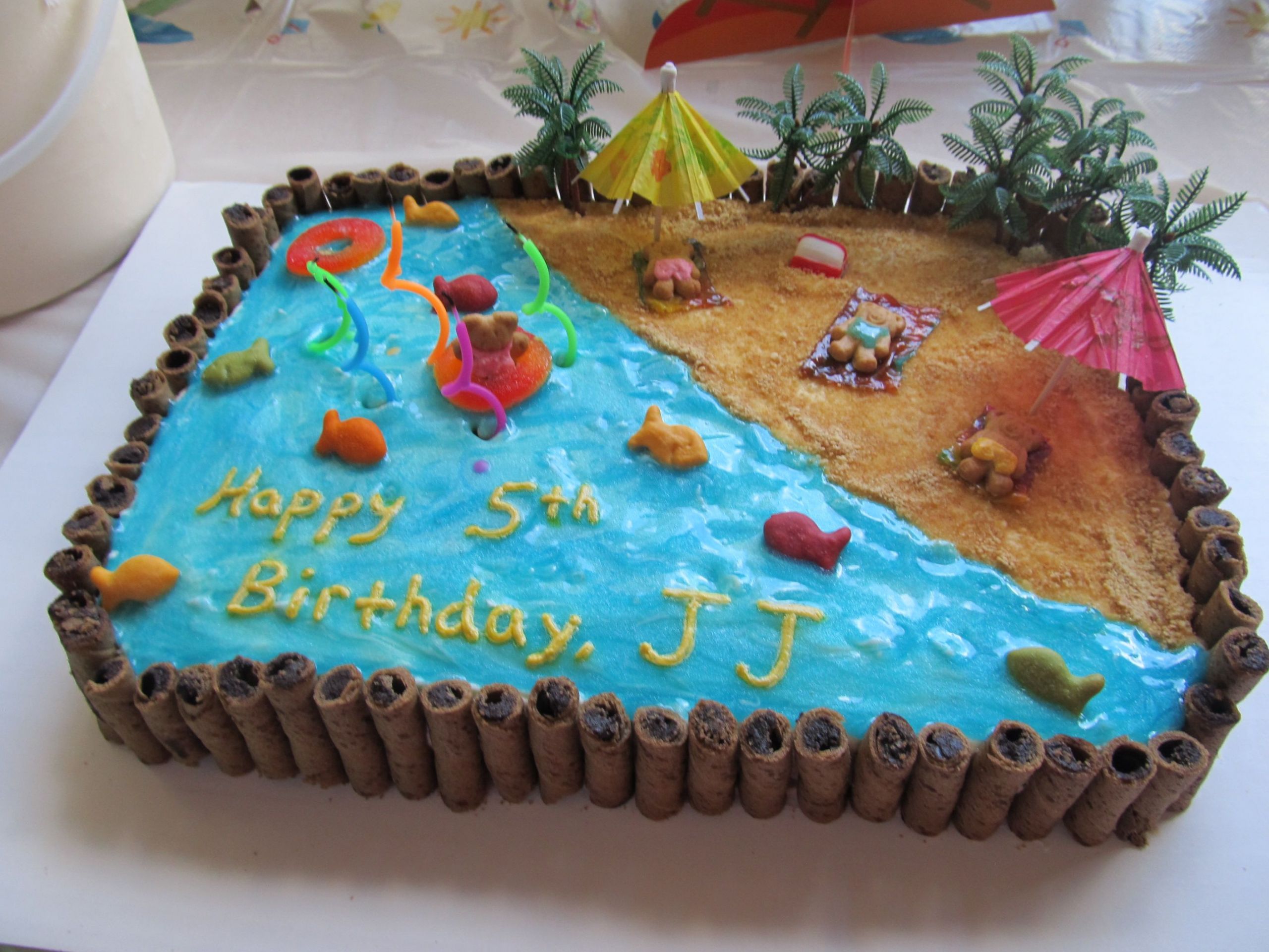 Beach Party Cake Ideas
 Beach cake I think I ll do something like this for