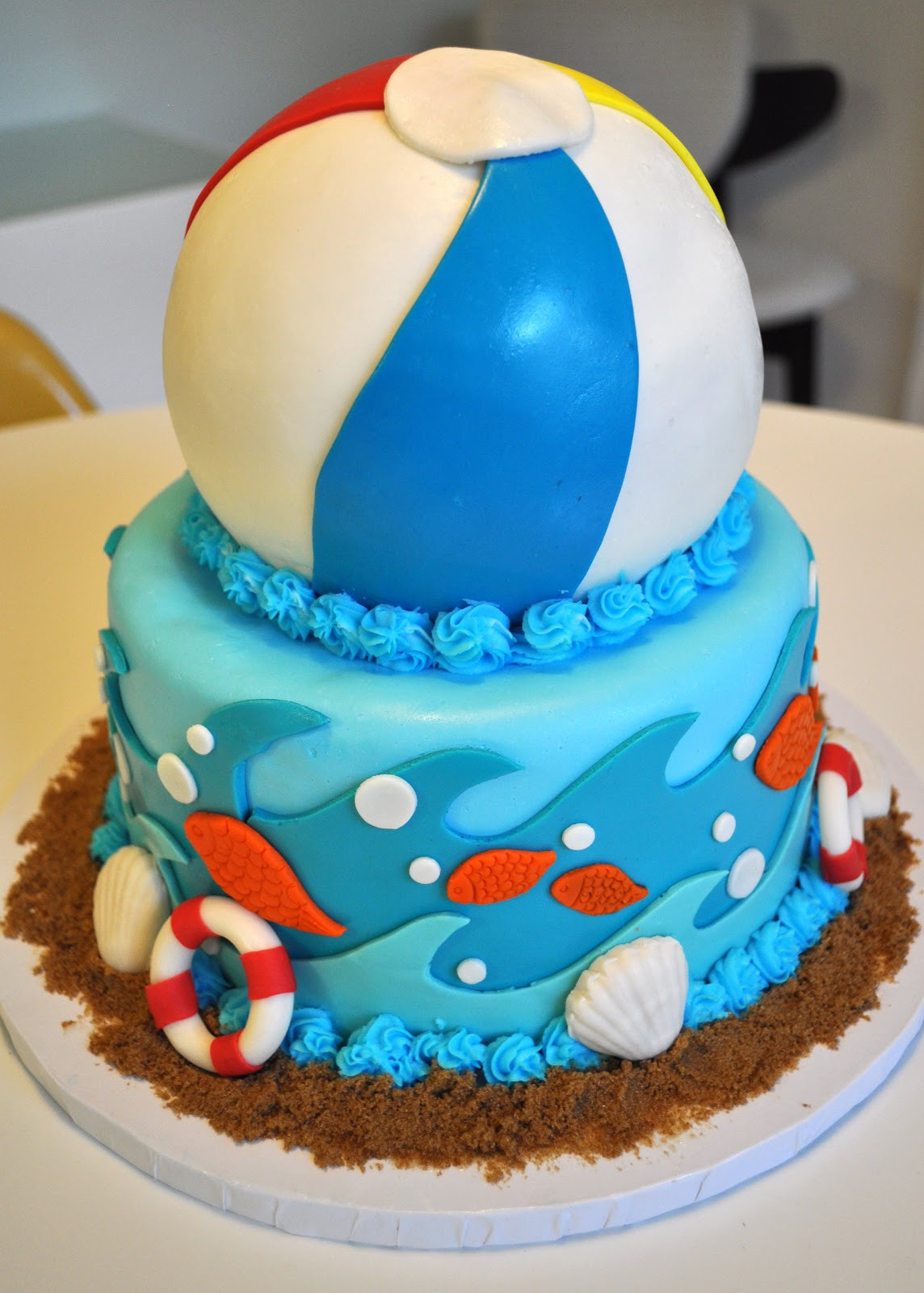 Beach Party Cake Ideas
 MegMade Cakes Sophia s Beach Party cake