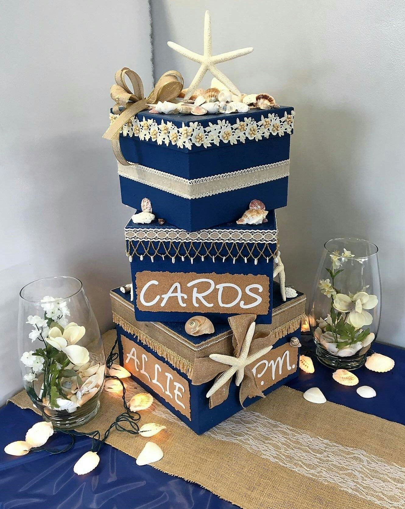 Beach Party Ideas College
 Card box for a beach themed graduation party Could be