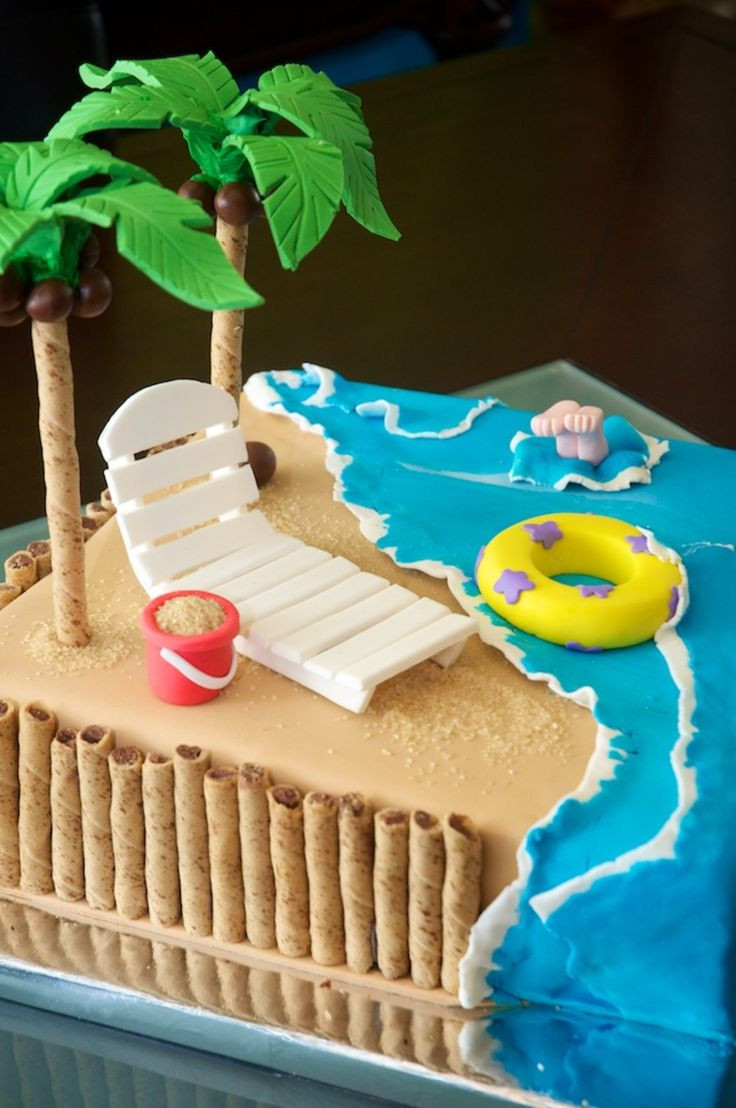 Beach Theme Birthday Cake
 38 best Summer Cake & Cookie Ideas images on Pinterest