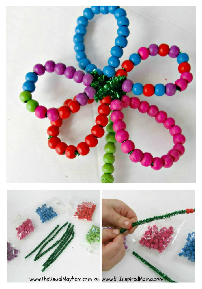 Bead Crafts For Kids
 Fine Motor Skill Flower Beading
