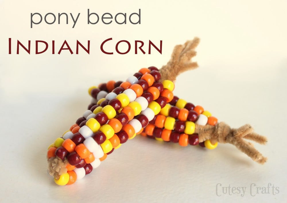 Bead Crafts For Kids
 Thanksgiving Craft Pony Bead Indian Corn Cutesy Crafts