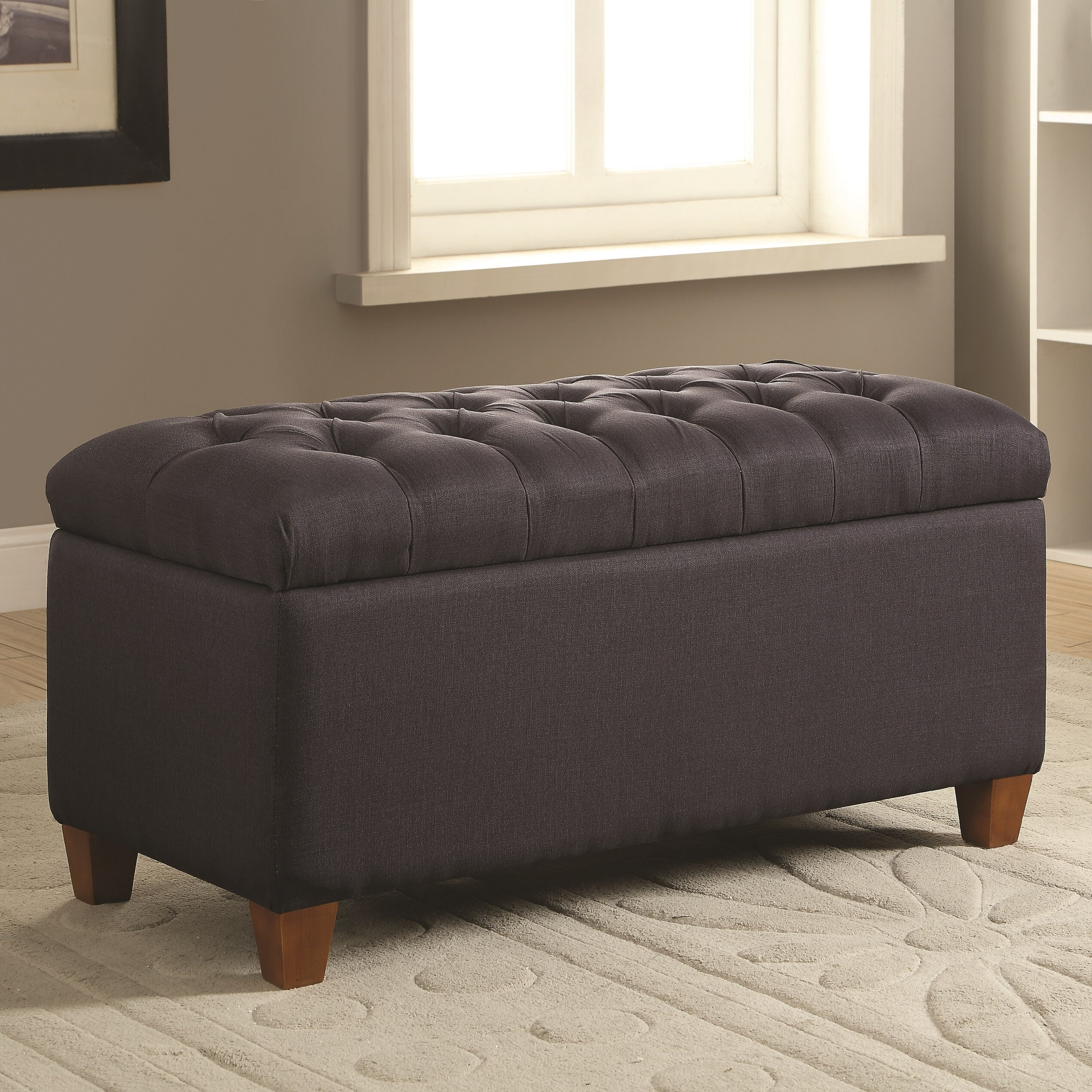 Bedroom Bench With Storage
 Alcott Hill Henderson Upholstered Storage Bedroom Bench