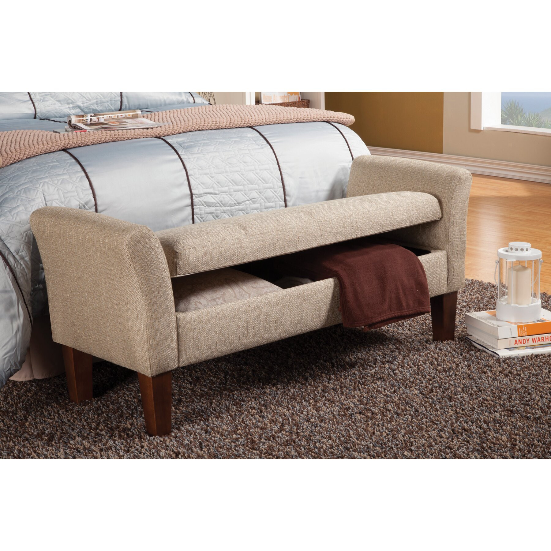 Bedroom Bench With Storage
 Wildon Home Upholstered Storage Bedroom Bench & Reviews