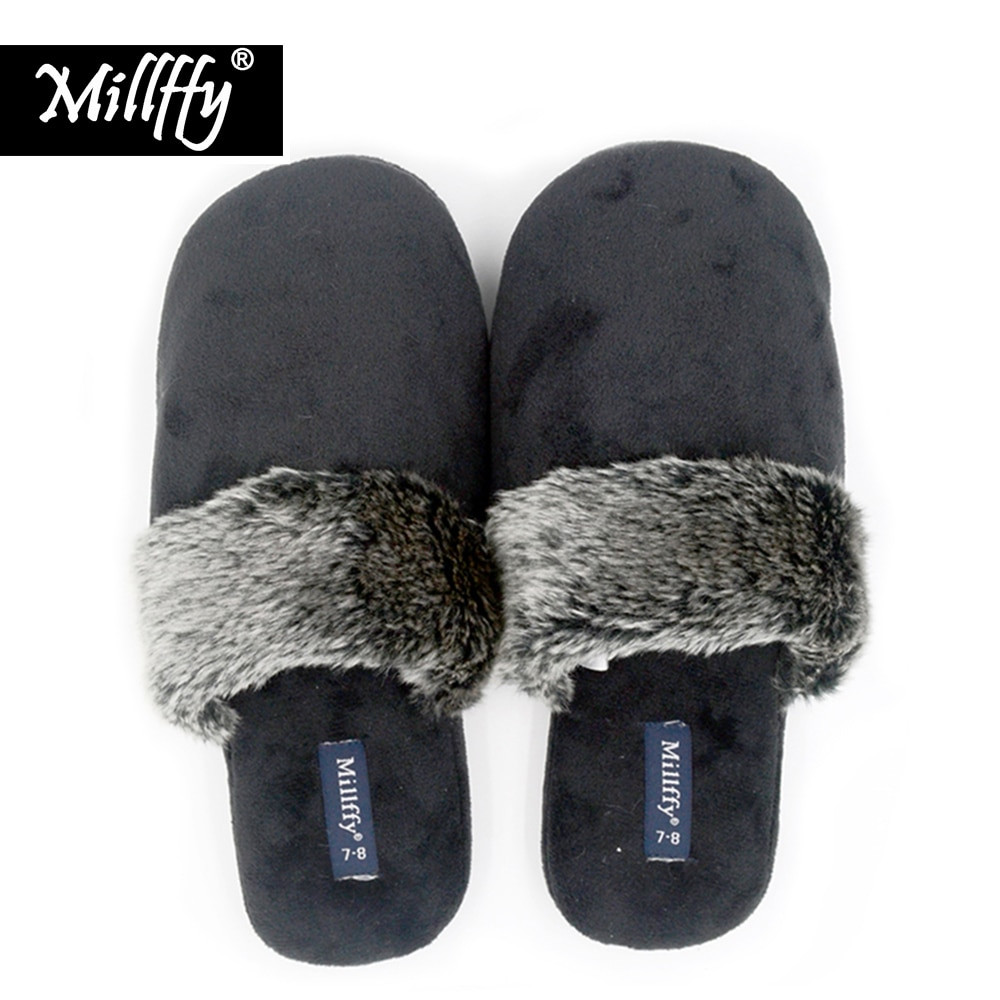 Bedroom Shoes Womens
 Millffy fort slippers velvet Slipper Faux Trim home