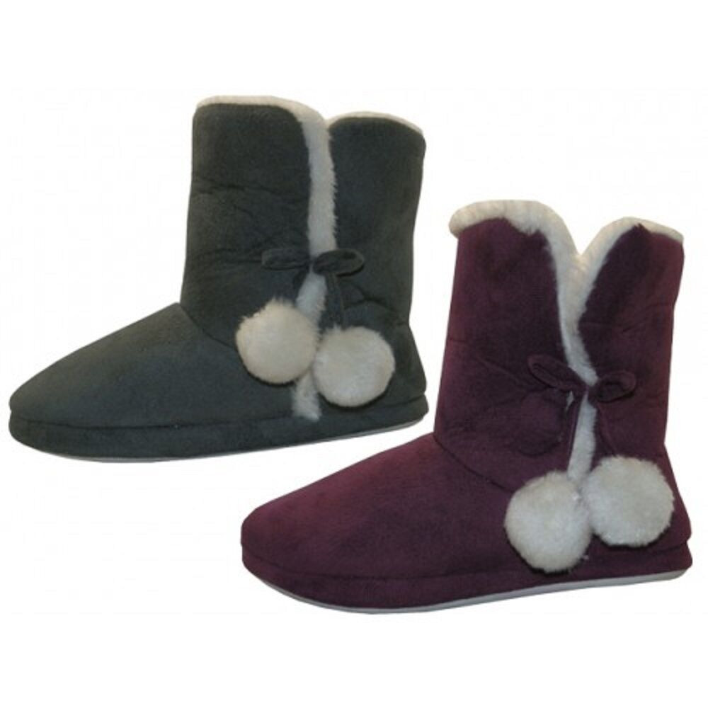 Bedroom Shoes Womens
 Women s Side Pom Pom Bedroom Boots Slippers Indoor Shoes