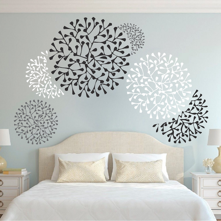 Bedroom Wall Stencils
 Beautiful Wall Accent Decals Bedroom Wall Stencils