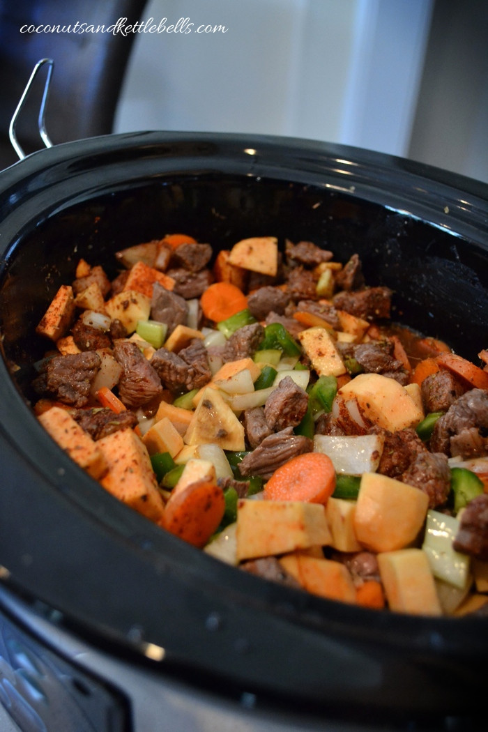 Beef And Sweet Potato Stew
 Slow Cooker Beef and Sweet Potato Stew Coconuts