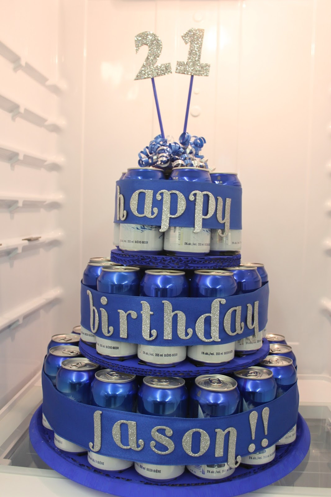 Beer Can Birthday Cake
 Made by Samantha Beer Can Birthday Cake