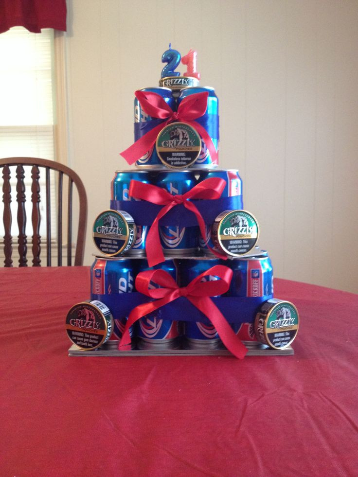 Beer Can Birthday Cake
 Beer Can Cake for 21st Birthday