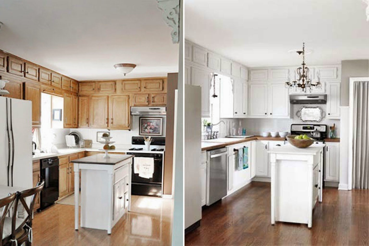 Before And After Kitchen Cabinets
 Paint Kitchen Cabinets White Before and After Home