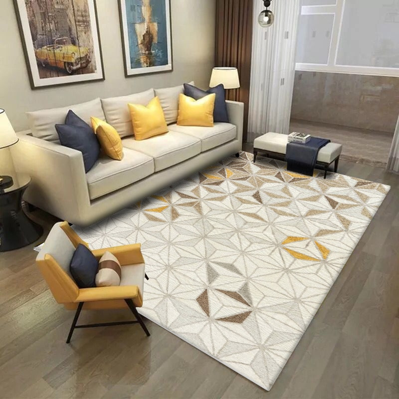 Beige Rug Living Room
 Fashion Europe and America Abstract Light beige 3D Bedroom