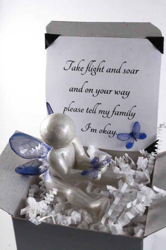 Bereavement Gifts Loss Of A Child
 Go Tell My Family I m Okay angel baby clay butterfly