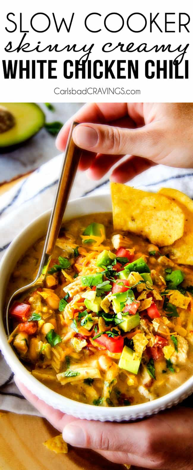 Best Chicken Chili
 Creamy White Chicken Chili Crockpot & Lightened Up