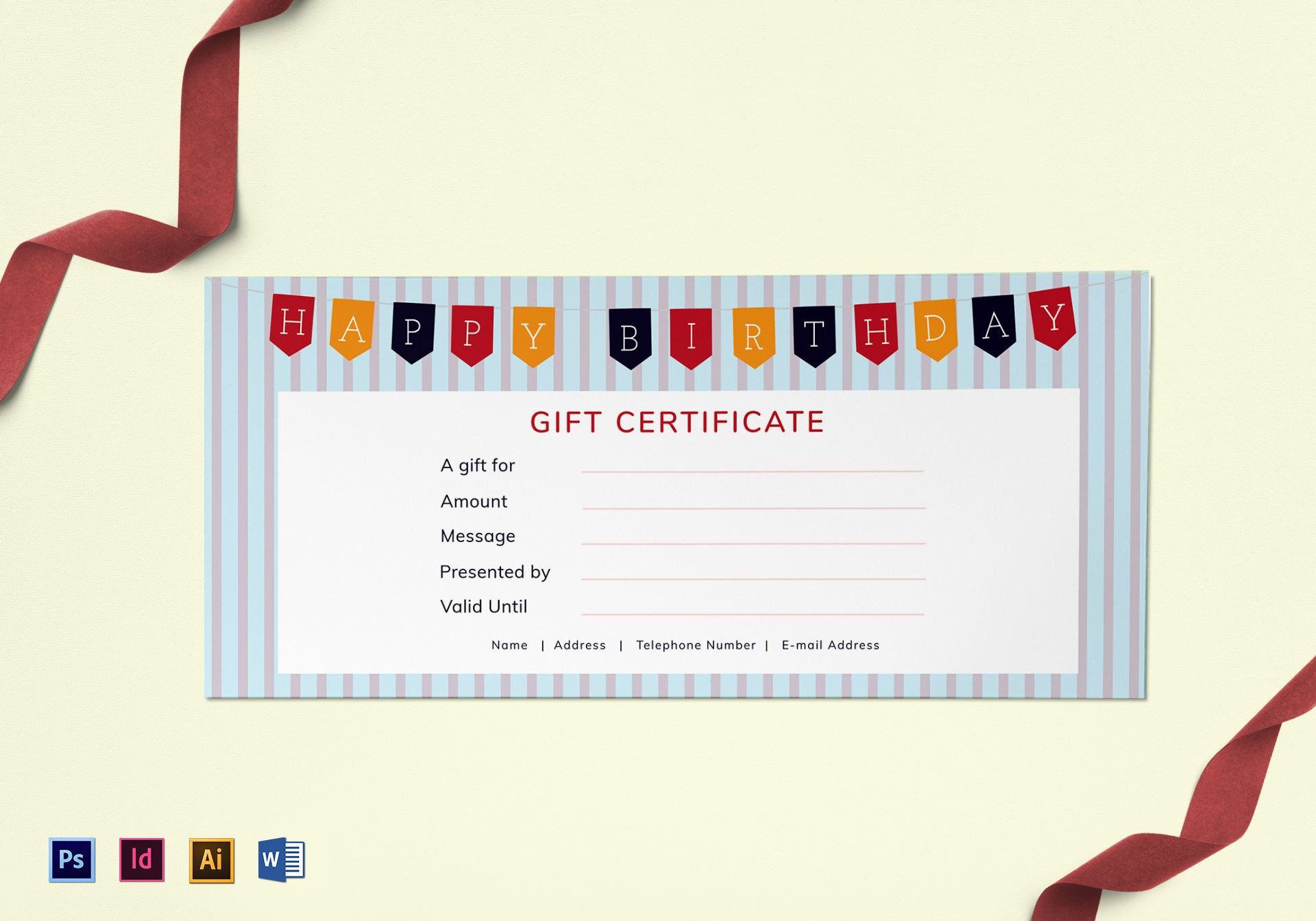 Best Gift Certificate Ideas
 Happy Birthday Gift Certificate Design Template in PSD