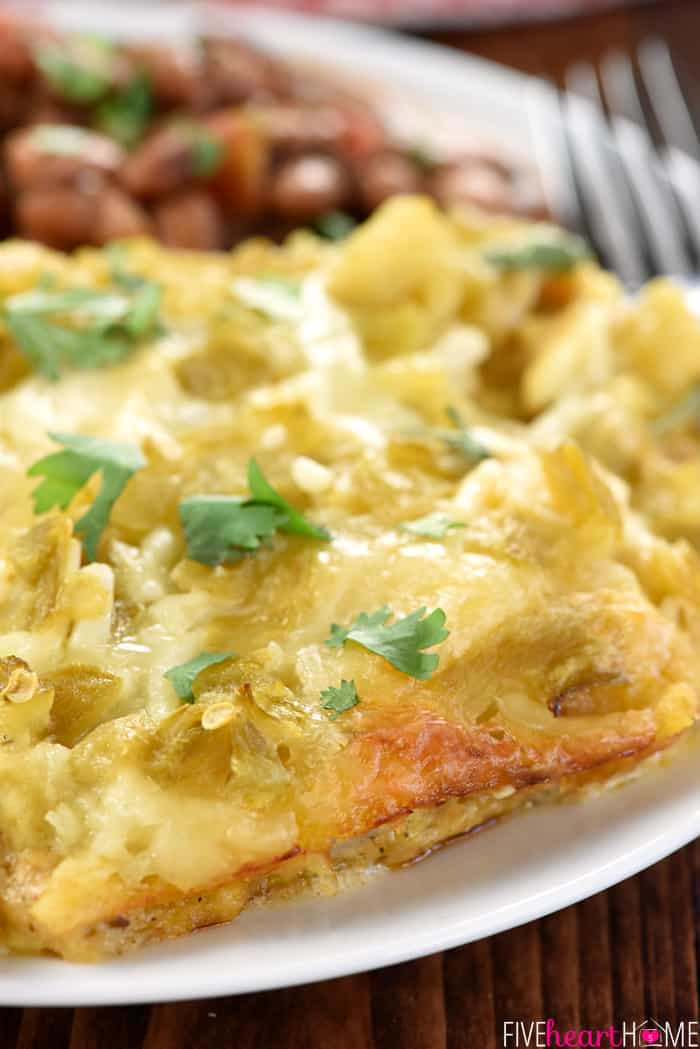 Best Green Chile Chicken Enchilada Casserole Recipe
 Chicken Enchilada Casserole • FIVEheartHOME