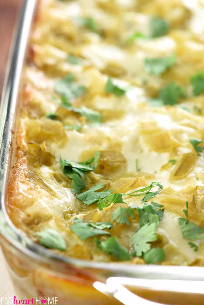 Best Green Chile Chicken Enchilada Casserole Recipe
 Chicken Enchilada Casserole • FIVEheartHOME