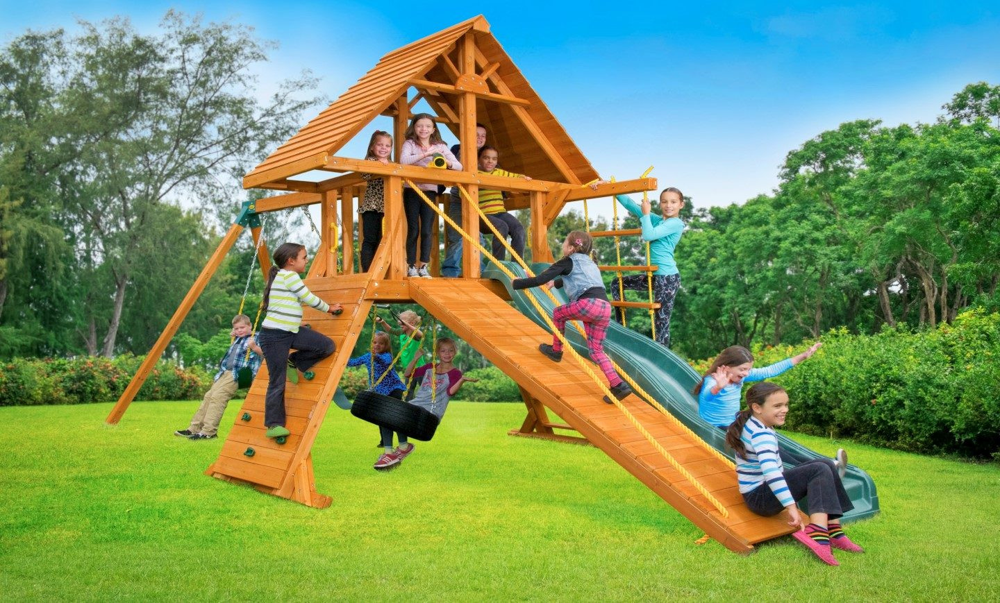 Best Playset For Backyard
 SUPREMESCAPE WOODEN SWING SET Backyard Swing Set