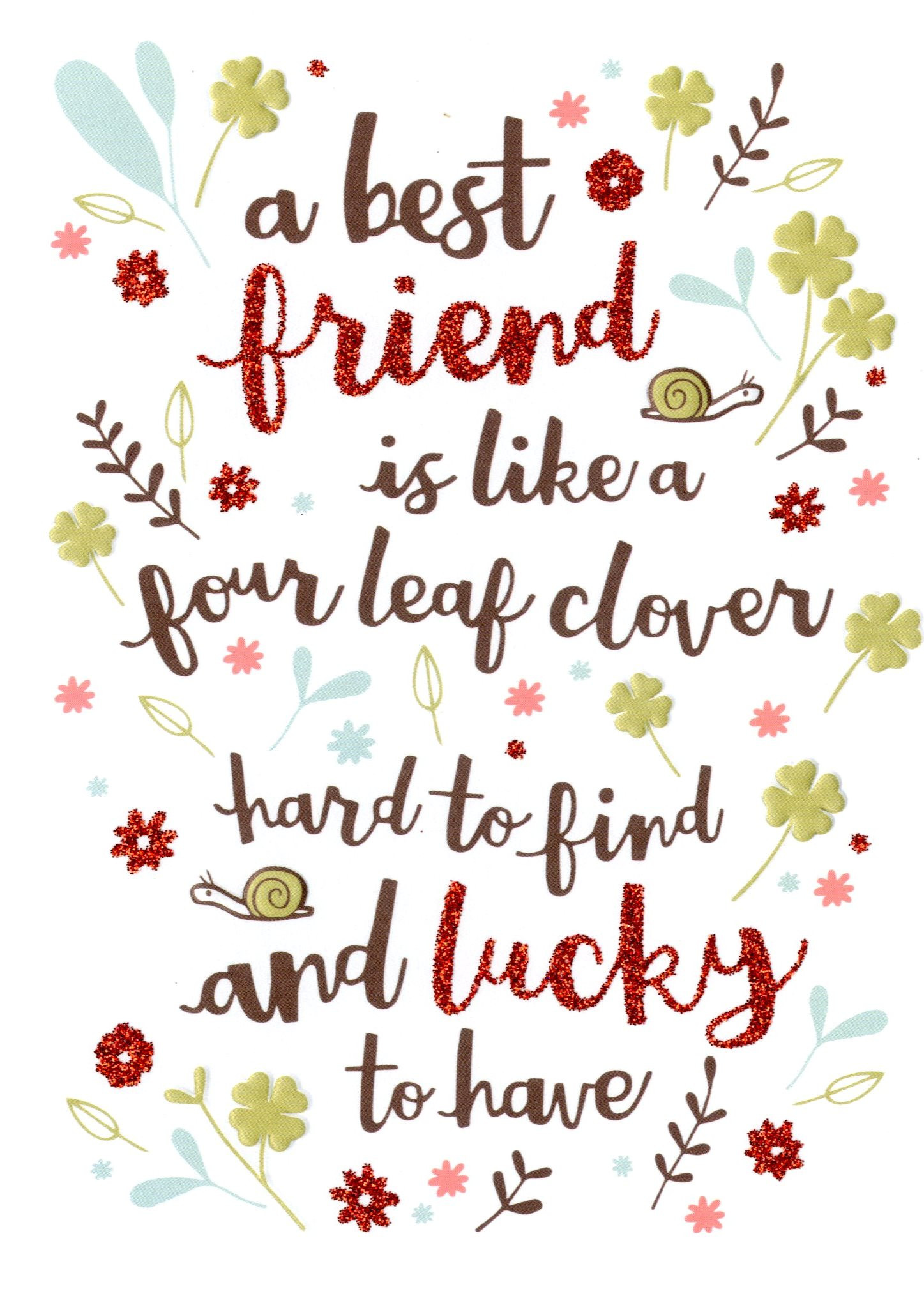 Bff Birthday Cards
 Best Friend Like Four Leaf Clover Birthday Card