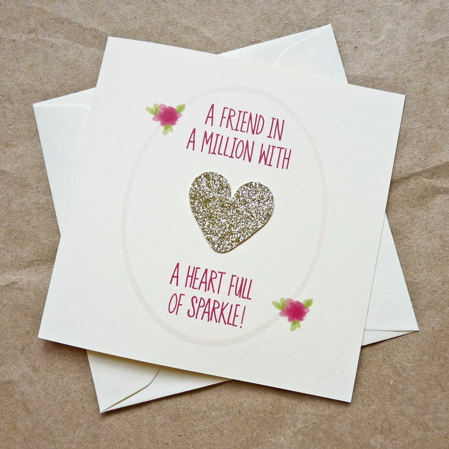 Bff Birthday Cards
 gold heart full of sparkle best friend birthday card by