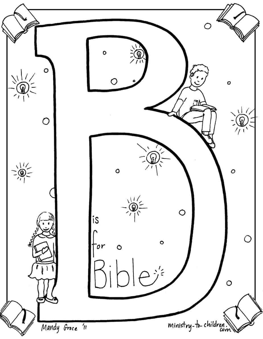 Bible Coloring Book For Kids
 "B is for Bible" Coloring Page