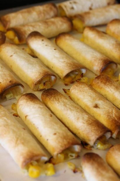 Big Girls Small Kitchen
 Mini Corn and Leek Flautas Recipe by Big Girls Small Kitchen