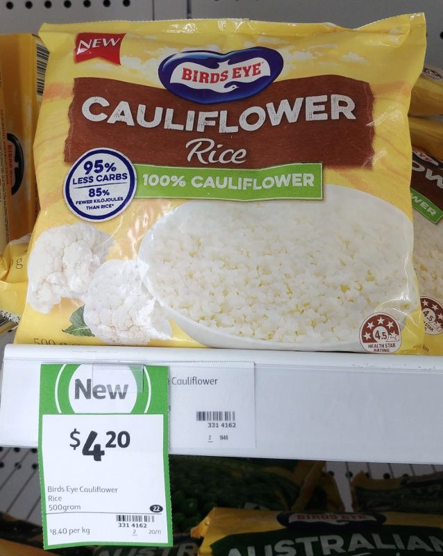 Birds Eye Cauliflower Rice
 New on the shelf at Coles – 4th December 2018