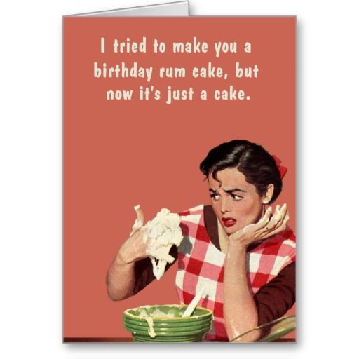 Birthday Blunt Cards
 birthday rum cake card retro magnet bluntcard funny